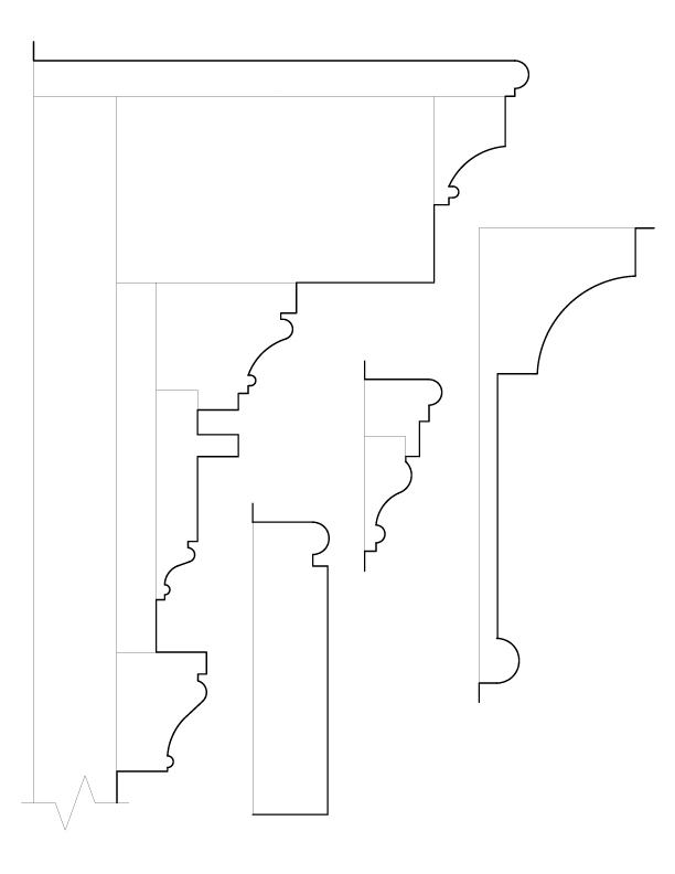 ROOM NO. 3 MANTEL MOULDING DETAILS