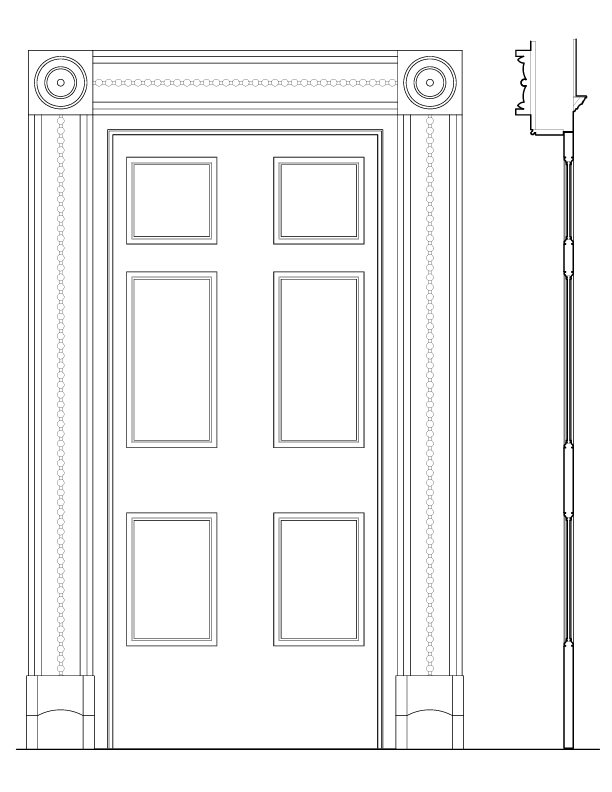 FIRST FLOOR HALL DOOR ELEVATION