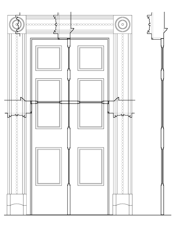 FIRST FLOOR HALL DOOR ELEVATION