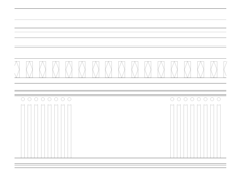 FIRST AND SECOND FLOOR STAIR HALL CORNICE