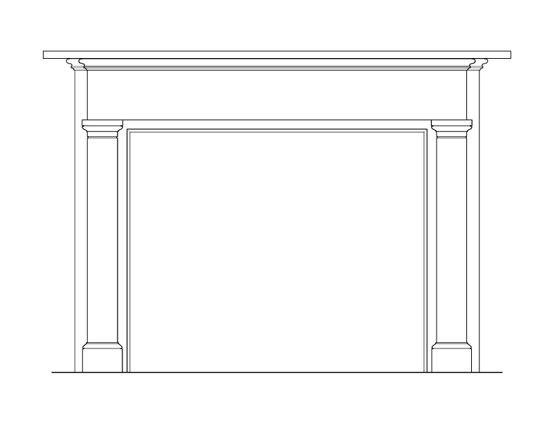 SECOND FLOOR MANTEL ELEVATION