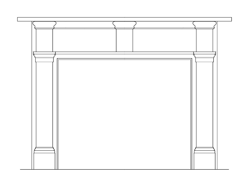 FIRST FLOOR BACK PARLOR MANTEL ELEVATION