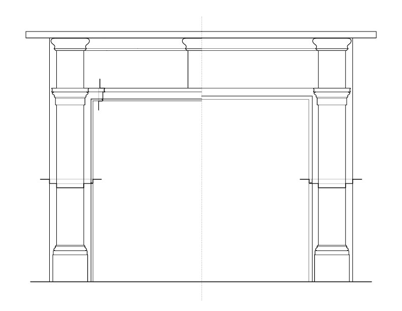 FIRST FLOOR MANTEL ELEVATION