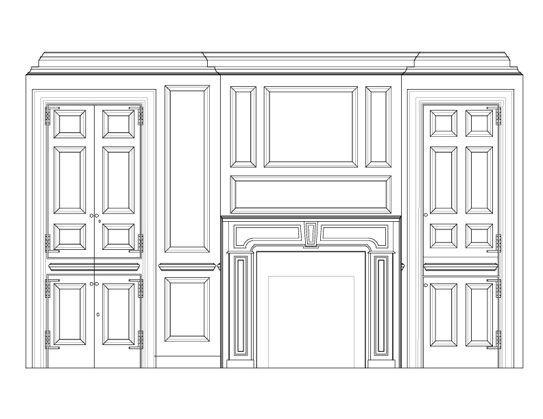 NORTH PARLOR NORTH WALL ELEVATION