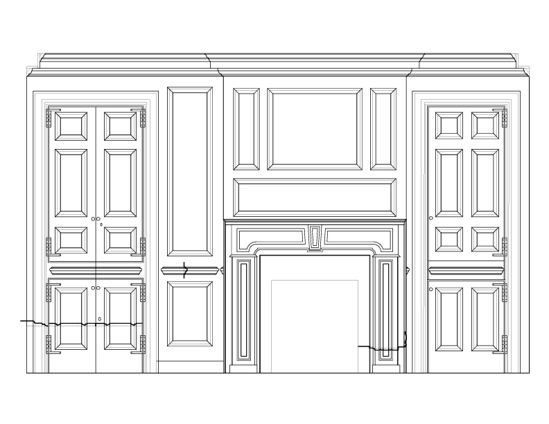 NORTH PARLOR NORTH WALL ELEVATION