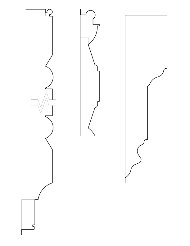 NORTH PARLOR NORTH WALL MOULDING DETAILS