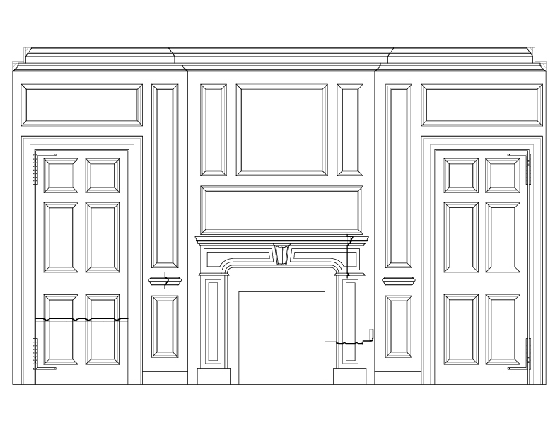 SOUTH PARLOR SOUTH WALL ELEVATION