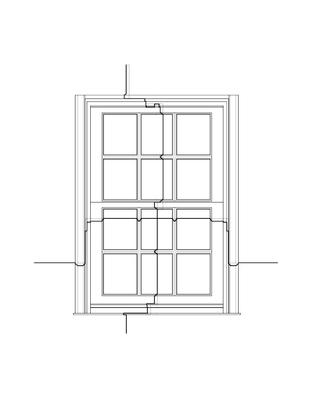 SOUTHWEST BEDROOM INTERIOR WINDOW ELEVATION