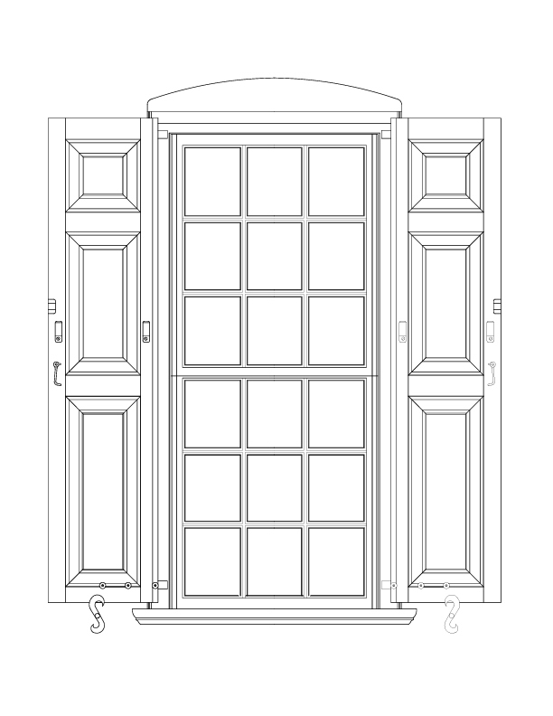 SOUTH PARLOR EXTERIOR WINDOW ELEVATION