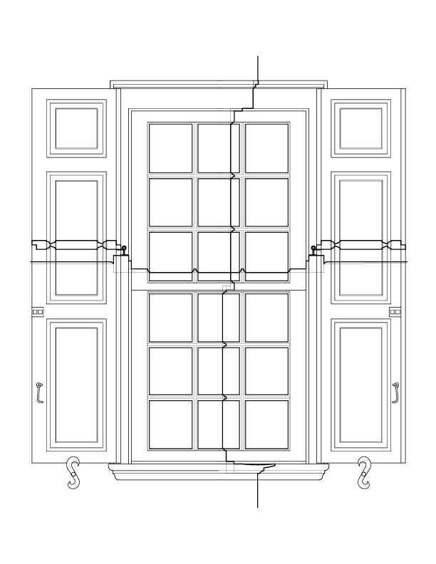 NORTHWEST EXTERIOR WINDOW ELEVATION