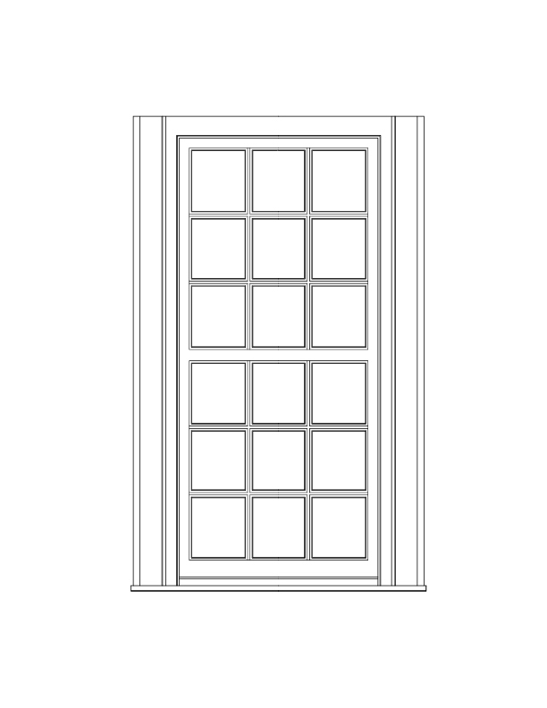 NORTHWEST INTERIOR WINDOW ELEVATION