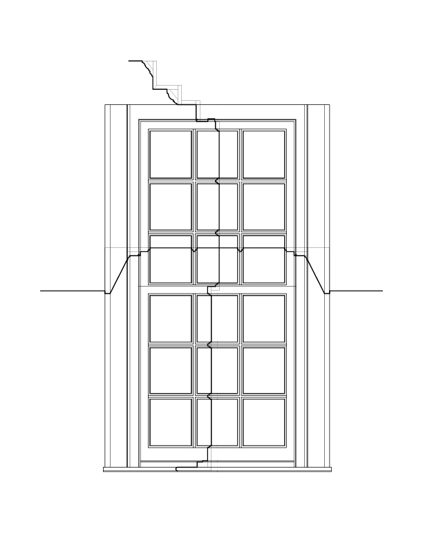 NORTHWEST INTERIOR WINDOW ELEVATION