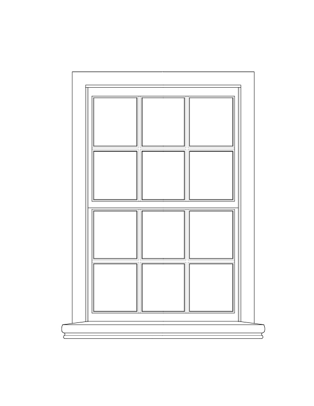 SOUTHWEST BEDROOM EXTERIOR WINDOW ELEVATION