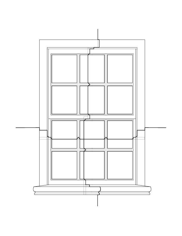 SOUTHWEST BEDROOM EXTERIOR WINDOW ELEVATION