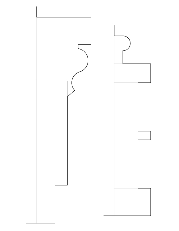 TYPICAL FRONT INTERIOR WINDOW MOULDINGS