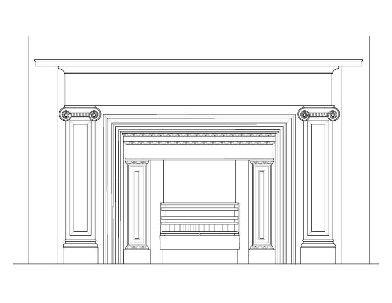 WEST PARLOR FIREPLACE ELEVATION