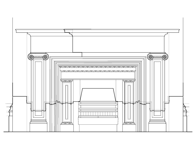 WEST PARLOR FIREPLACE ELEVATION