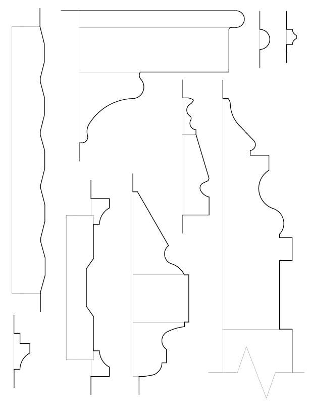 WEST AND EAST PARLOR FIREPLACE MOULDINGS