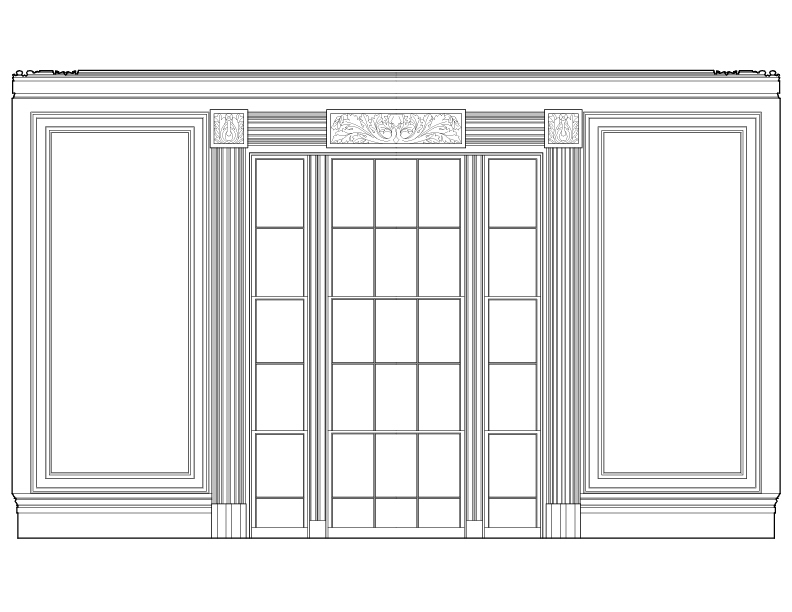 EAST PARLOR EAST WALL ELEVATION