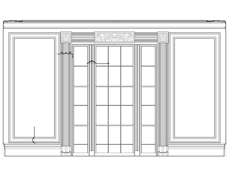 EAST PARLOR EAST WALL ELEVATION