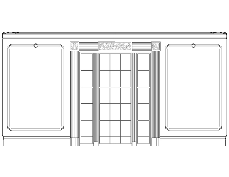 EAST PARLOR SOUTH WALL ELEVATION
