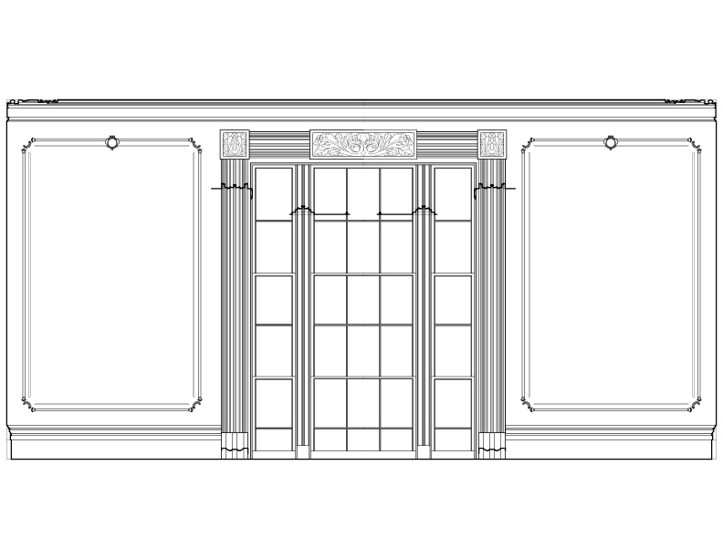EAST PARLOR SOUTH WALL ELEVATION