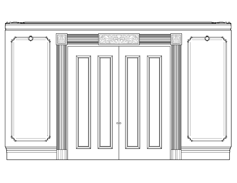 EAST PARLOR WEST WALL ELEVATION