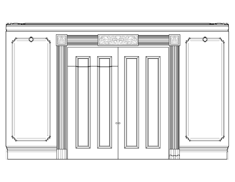 EAST PARLOR WEST WALL ELEVATION