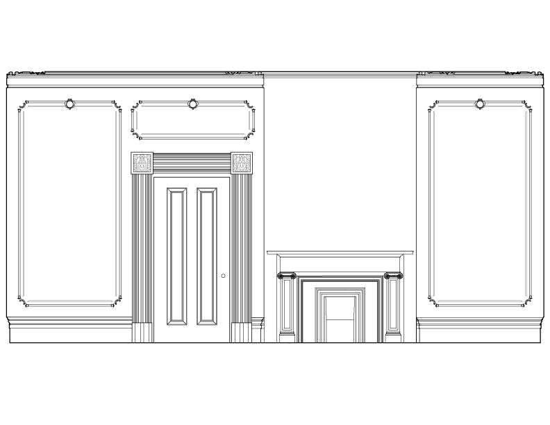 WEST PARLOR NORTH WALL ELEVATION