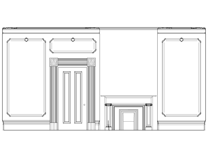 WEST PARLOR NORTH WALL ELEVATION