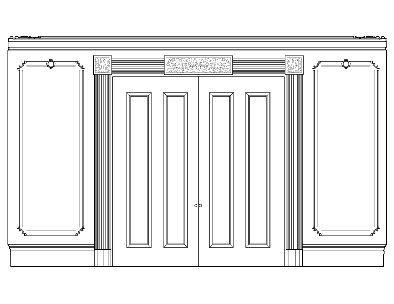 WEST PARLOR EAST WALL ELEVATION