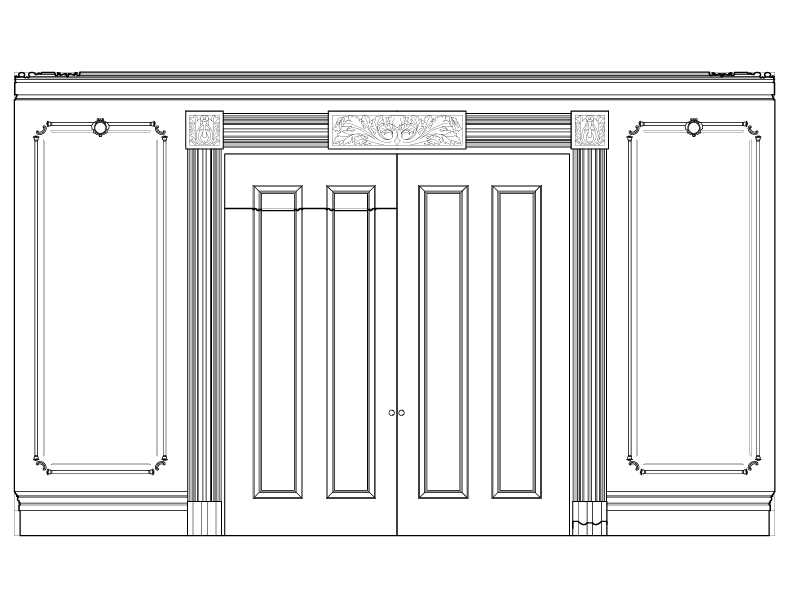 WEST PARLOR EAST WALL ELEVATION