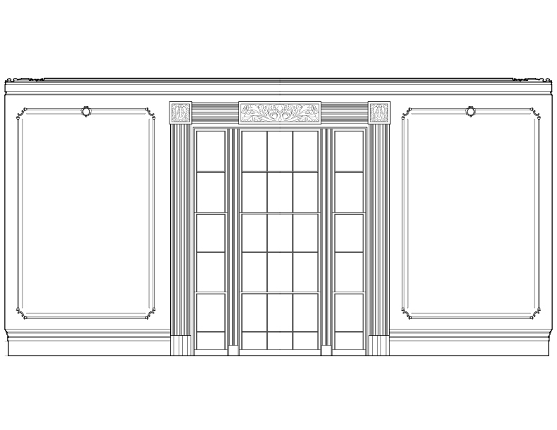 WEST PARLOR SOUTH WALL ELEVATION