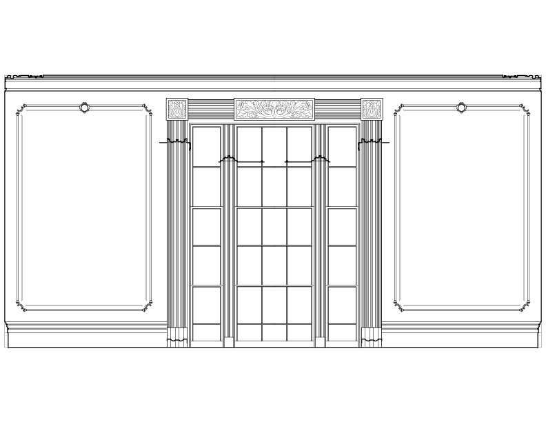 WEST PARLOR SOUTH WALL ELEVATION