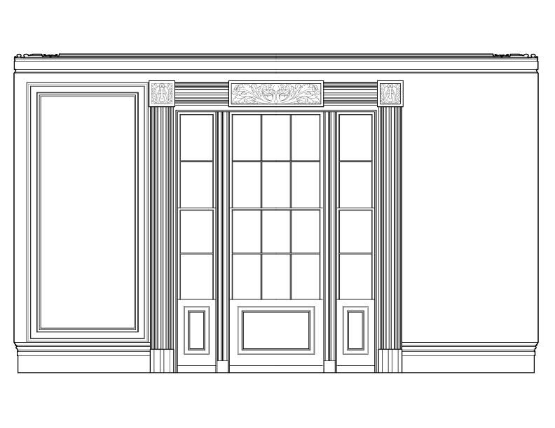 WEST PARLOR WEST WALL ELEVATION