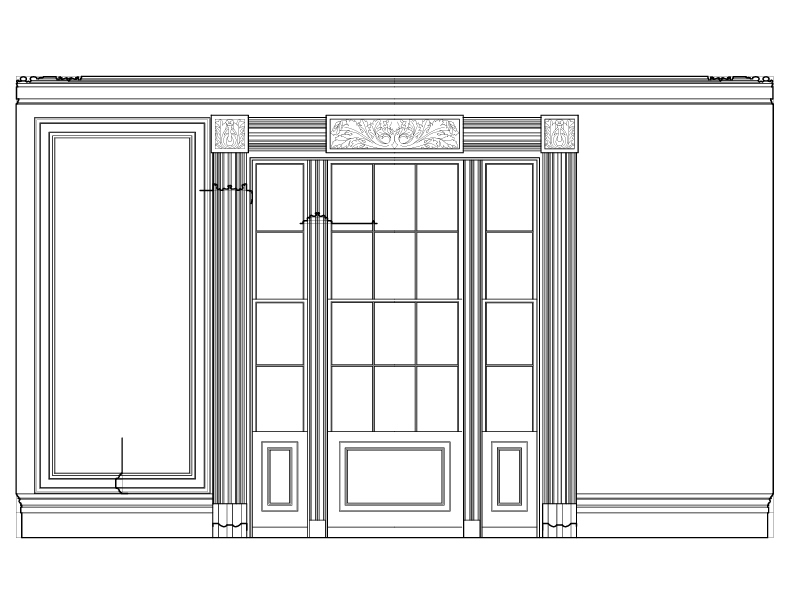 WEST PARLOR WEST WALL ELEVATION