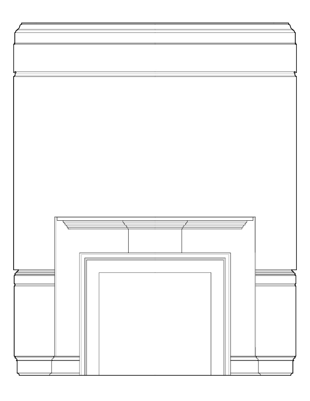 SECOND FLOOR BEDROOM MANTEL ELEVATION