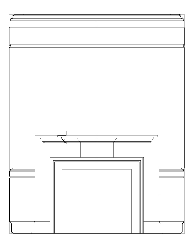 SECOND FLOOR BEDROOM MANTEL ELEVATION