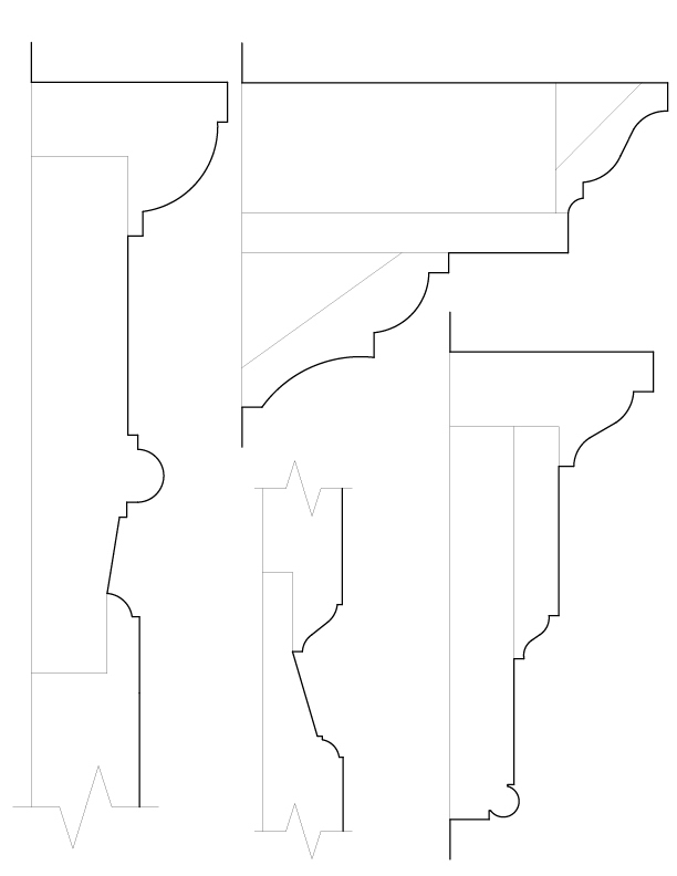 WALL A FIREPLACE MOULDINGS