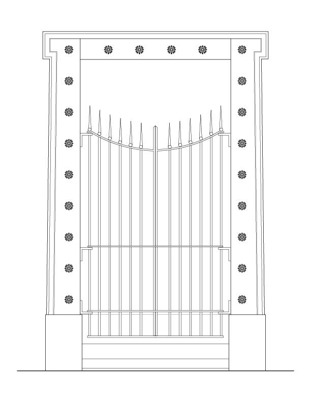 SOUTHWEST FRONT ENTRANCE ELEVATION