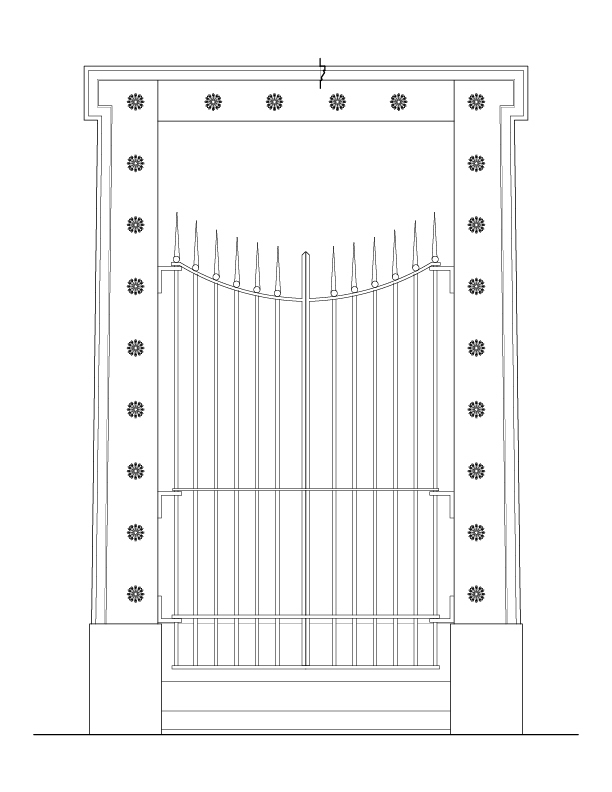 SOUTHWEST FRONT ENTRANCE ELEVATION