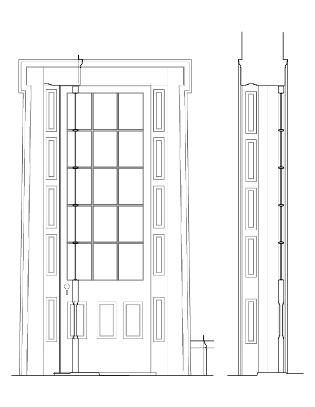 DOOR D ELEVATION AND SECTION
