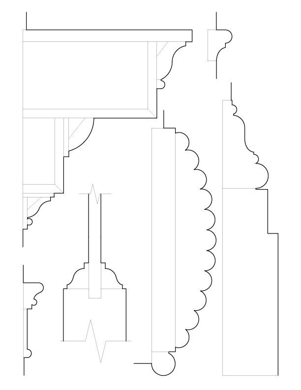 ENTRANCE HALL TO RECEPTION DOOR MOULDINGS