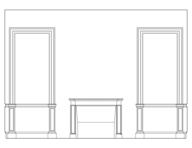 BEDROOM NO. 1 WEST WALL ELEVATION
