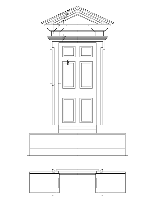 FRONT DOOR ELEVATION AND PLAN