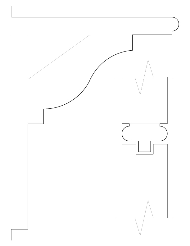 KITCHEN SOUTH WALL MOULDINGS