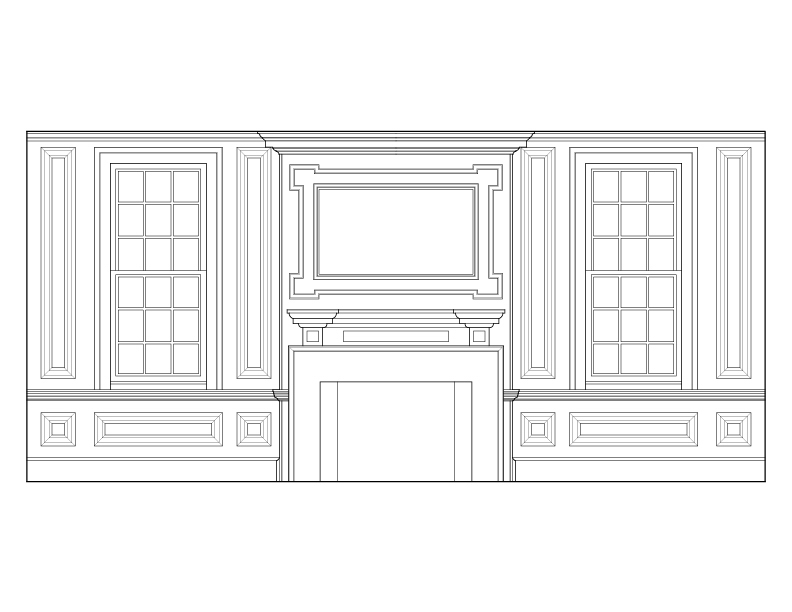 LIVING ROOM NORTH WALL ELEVATION