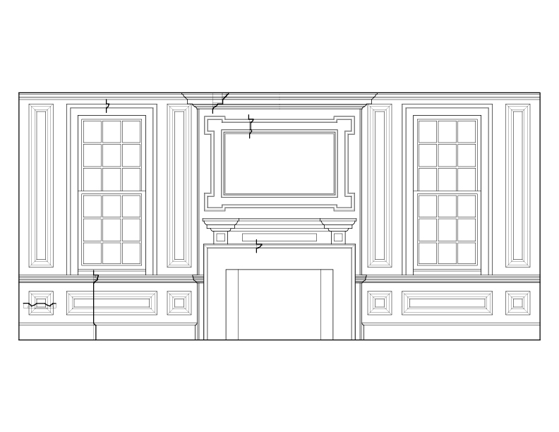 LIVING ROOM NORTH WALL ELEVATION
