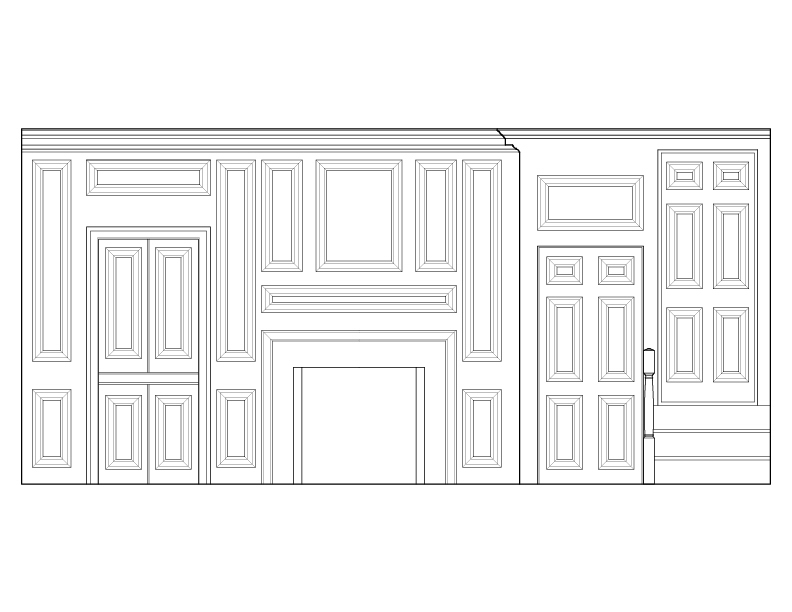 DINING ROOM SOUTH WALL ELEVATION