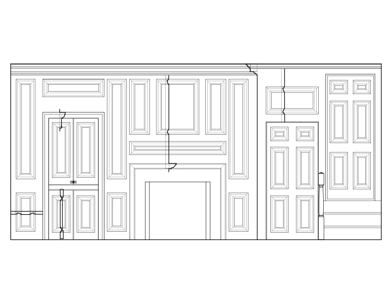 DINING ROOM SOUTH WALL ELEVATION